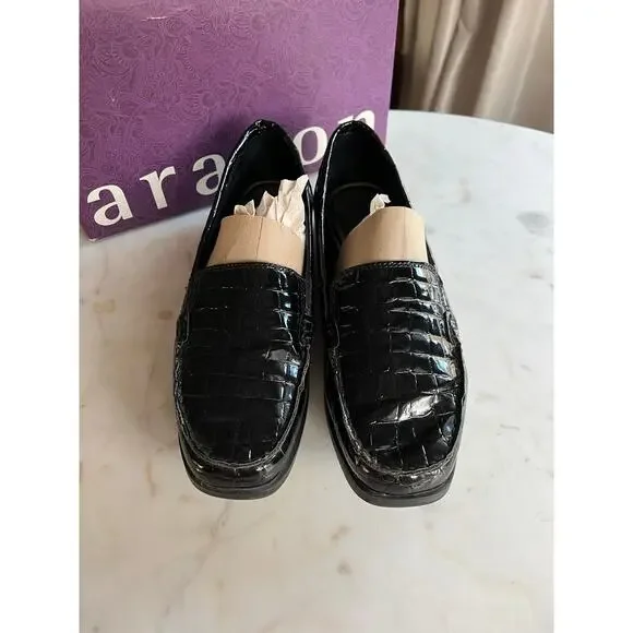 Aravon Whitney Alligator/Croc Faux Patent Leather Loafers - Picture 3 of 8